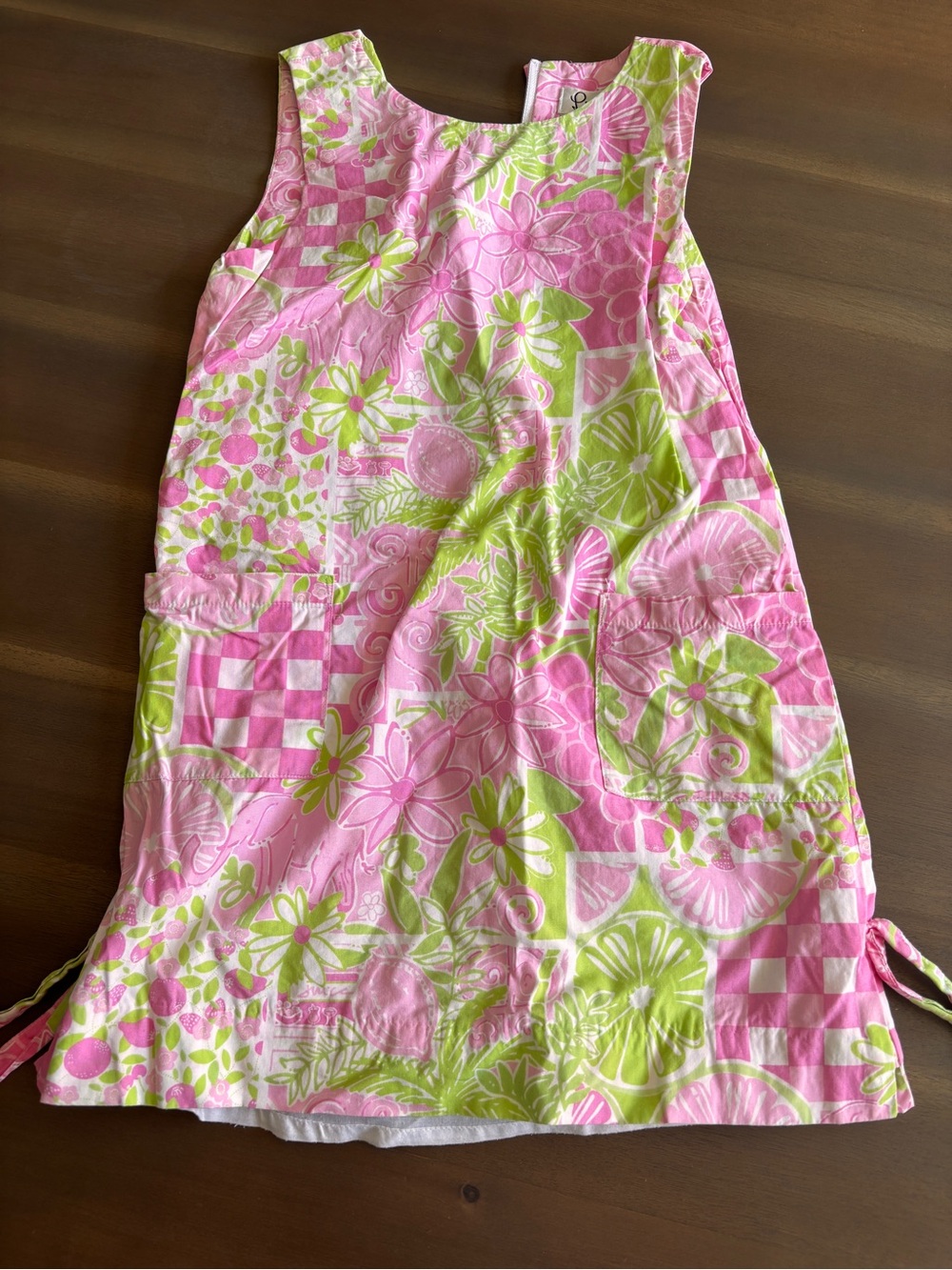 Lilly Pulitzer Pink and Green Floral Shift Sz 7
